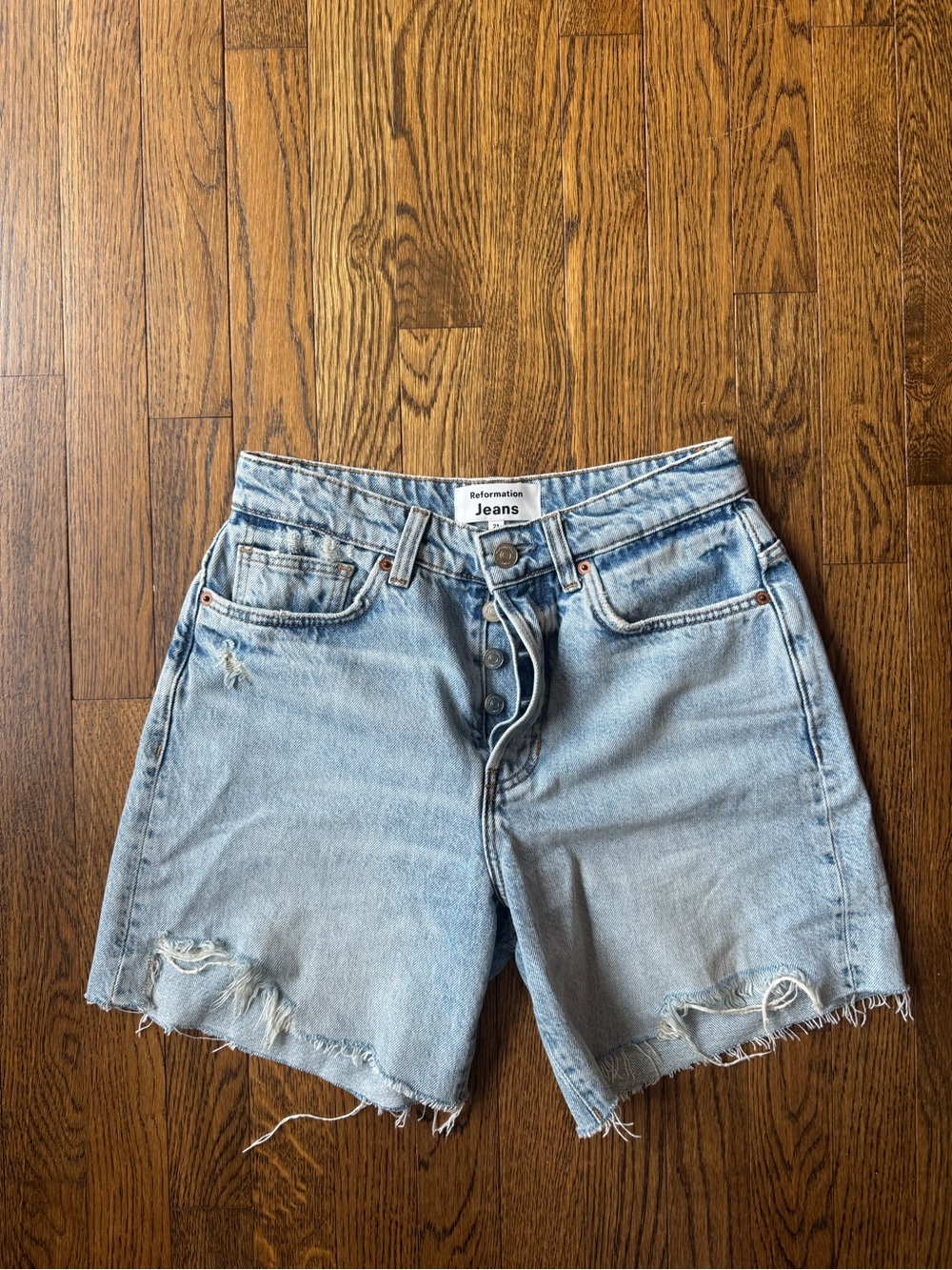 Reformation Raye Mid Rise Relaxed Jean Shorts
